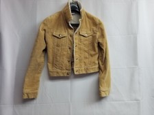 Finesse Vintage 90s Trucker Corduroy Tan Jacket Sherpa Collar Size Small Women
