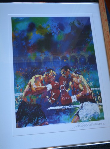 Serigrafía firmada por Leroy Neiman Mike Tyson vs Michael Spinks boxeo pelea NOCKOT