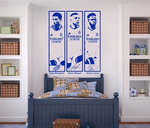 Pegatina de pared decoración Jude Bellingham Kylian Mbappé y Vinícius Júnior Real Madrid - Imagen 3 de 11