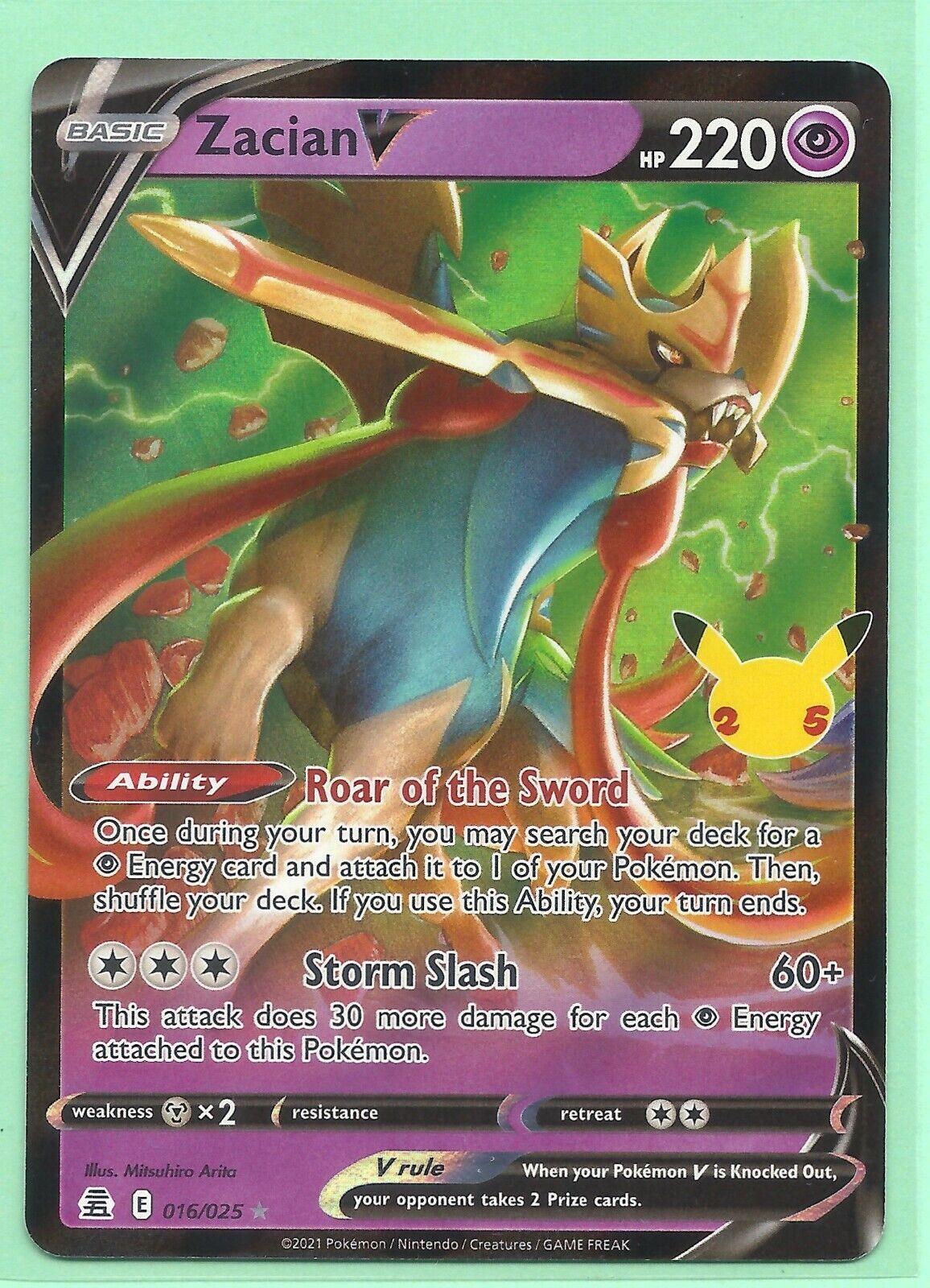 Pokémon 25th Anniversary Celebrations Zacian V + Zamazenta V + 2 Surprise  Cards!