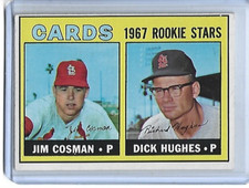 1967 Topps Baseball St. Louis Cardinals Rookie Stars #384-Jim Cosman/Dick Hughes