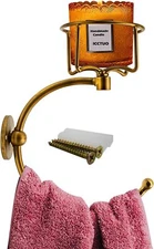 Wall Mounted Rustic Towel Ring with Vintage Candle Holder