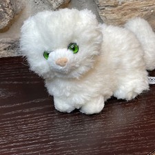Vtg Russ Berrie "Nikki" Kitty Cat White Plush Persian Green Eye Fluffy Stuffed