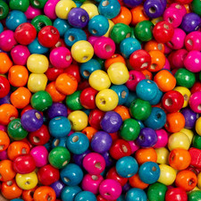 600Pcs Colourful Wooden Beads round Paint 10Mm Wooden Beads Spacer Beads with La