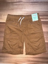 Cat  Jack Boys Cargo Shorts Brown Elastic Waist Drawstring Pockets 100 Cotton