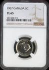 1967 Canada 5 Cents 5C NGC PL65  - Quality