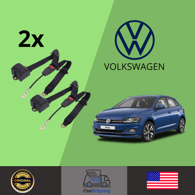 For All Volkswagen Polo 2 Car Seat Belts 2pcs Front Adjustable Belt Set Black