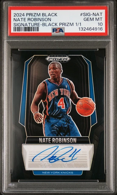 2024-25 Panini Prizm Black Nate Robinson Black Prizm Signature Auto #1/1 PSA 10