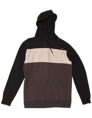 QUIKSILVER Herren Grafik Hoodie Pullover Medium Grau Colourblock Baumwolle BF12