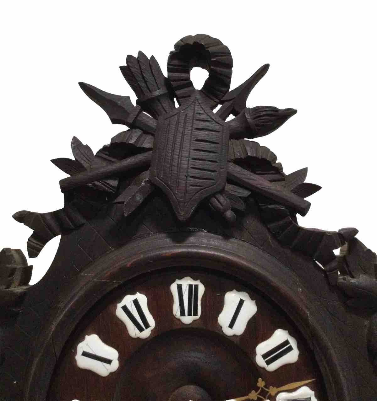 Antique Wood wall French  clock by Louis Nancy Keeping Time In Chiming About1880