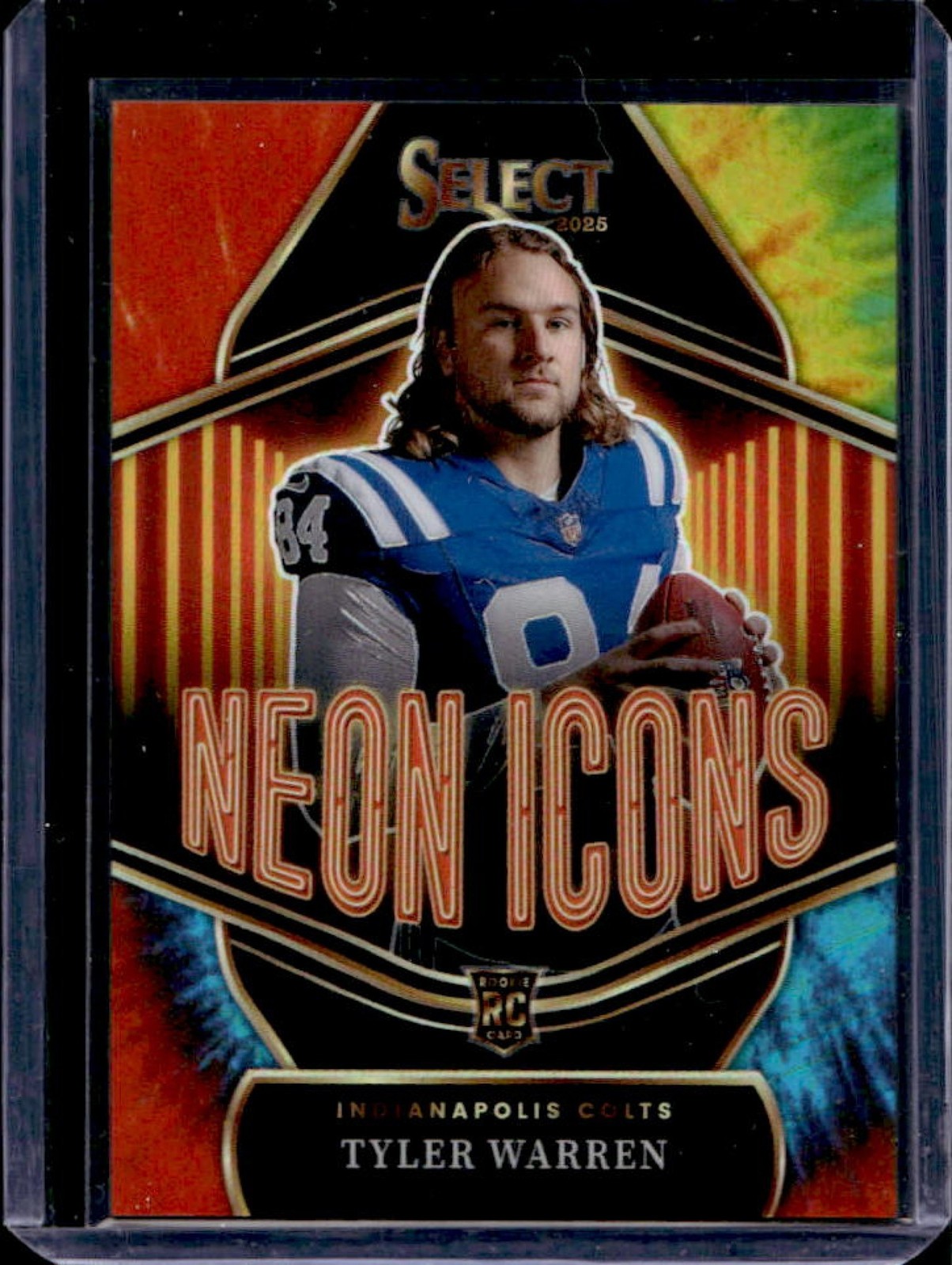 2025 Panini Select Tyler Warren Neon Icons RC Tie-Dye Prizm Rookie #/25 Colts