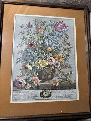 Rob Furber Gardiner At Kensington 1730 Engraving by H. Fletcher ''May'' - Framed