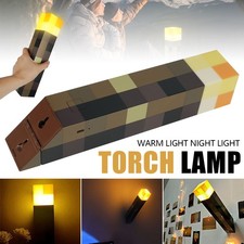 Minecraft Torch Wall Light Brownstone Lamp Desk Push Button Mob Present Gift NEW