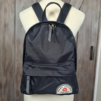 Marc Jacobs Black Nylon Backpack Bookbag College Gym School Carry