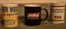 3Tassen,Pott, Haferl, Werbung Javaanse Jongens, Polo, R1 Zigaretten, für Sammler