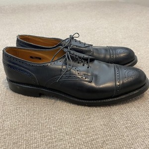 Allen Edmonds Lexington Men Size 12D Black Wingtip Cap Toe Derby Dress Shoes Allen Edmonds Lexington Black Leather Cap Toe Wingtip Men main image 4