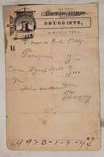 1893 Pharmacy Prescription Mckenzie Tennessee Curtis Brothers  Druggist
