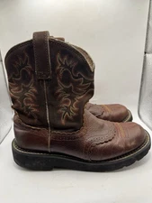 Ariat WorkHog Men’s Western Cowboy Boots Size 10B Brown Leather Embroidered