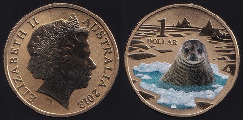 Australia 2013 One Dollar $1 (Polar Series - Weddell Seal) - Ch-Unc - Picture 3 of 3