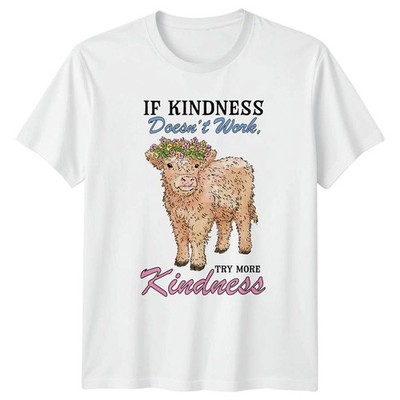 T-Shirt If Kindness Doesnt Work Try More Highland Cow Farm Tier Geburtstag Geschenk