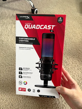 HyperX QuadCast S USB Condenser Mic, Tap-to-Mute, Lighting, Black PC/PS5