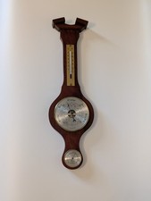 Vintage Wood Banjo Barometer Thermometer Hygrometer Weathermaster
