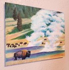 Scott Patton Art: "Vapor in the Wind" Original Yellowstone Bison Painting — photo 2