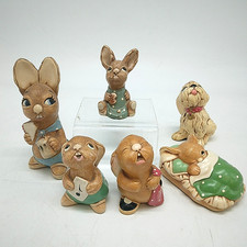 Pendelfin Rabbits/Dogs Vintage Bundle X6pcs - Rolly, Muncher, Barney, Peeps +2