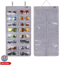 Sunglasses Organizer Storage, Hanging Dust Proof Wall Pocket Glasses Organize...