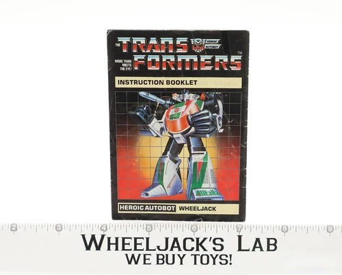 Wheeljack Instruction Manual Booklet 1984 Hasbro G1 Transformers Action Figure