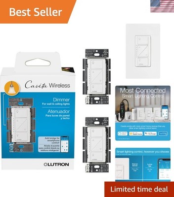 Upgrade to Caseta Smart Dimmer Switch - Wireless Control, 150W Capacity, 2 Pack