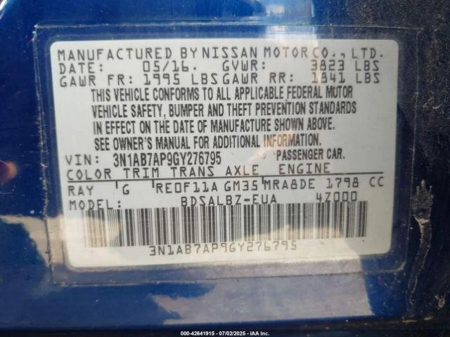 Used Front Right Door Interior Trim Panel fits: 2016 Nissan Sentra Grade A - Imagem 4 de 4