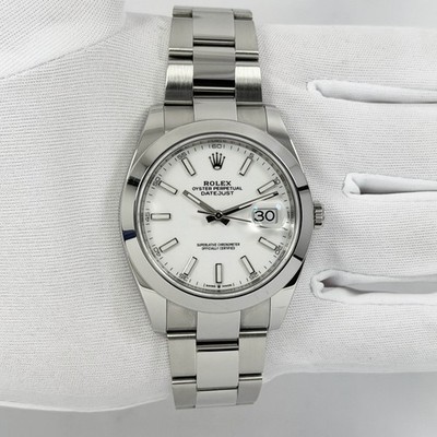 2024 Rolex Datejust 126300 41MM White Index Dial Stainless Steel Papers