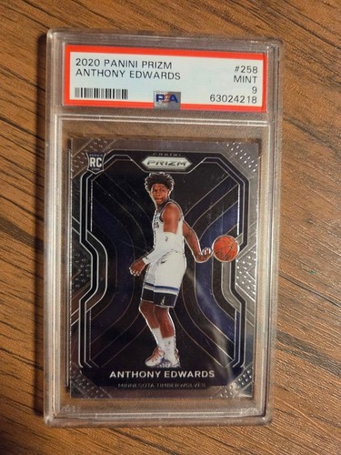 Panini Prizm Anthony Edwards NBA Rookie Card 2020 RC Mint PSA 9 Grade