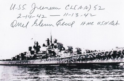 USS Juneau O.Cecil 1 of 10 Survivors WWII SIGNED PHOTO / 5 Sullivan Brothers KIA