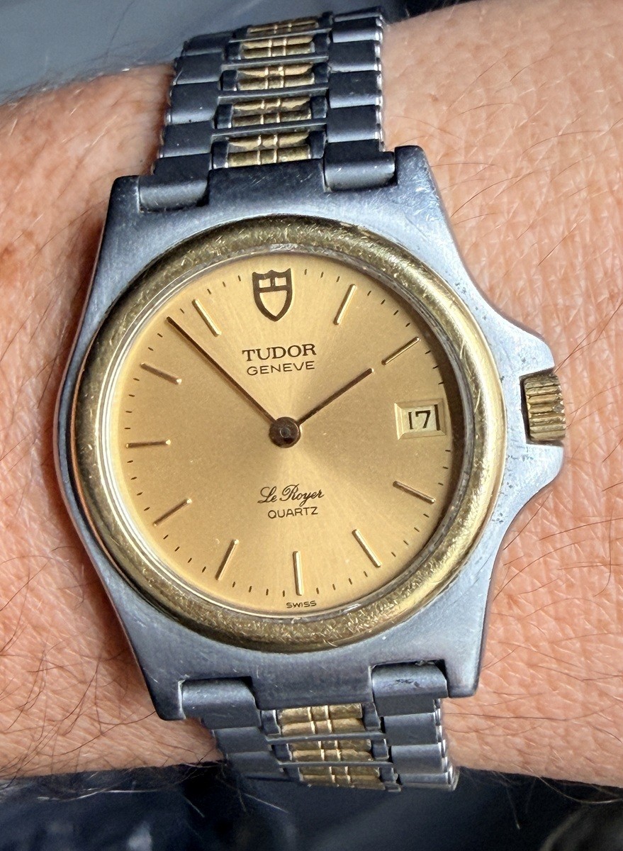 Gold Gold Tone Bracelet Royer Two MEN'S Dial RUNS Tudor Le Original Stainless / - vintagewatches.pk