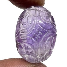 32.20 Cts Natural Carved Amethyst 24x18x10mm Huge Pendant Size Loose Gemstone