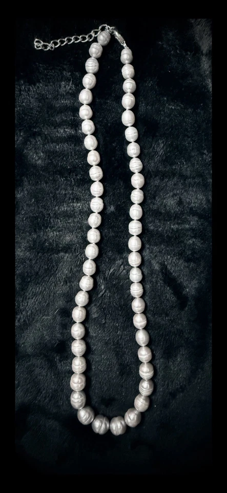 Collar Honora Perla Plata Agua Dulce 16" Hilo Cierre Plata Esterlina Nuevo en Caja Foto 4 de 4