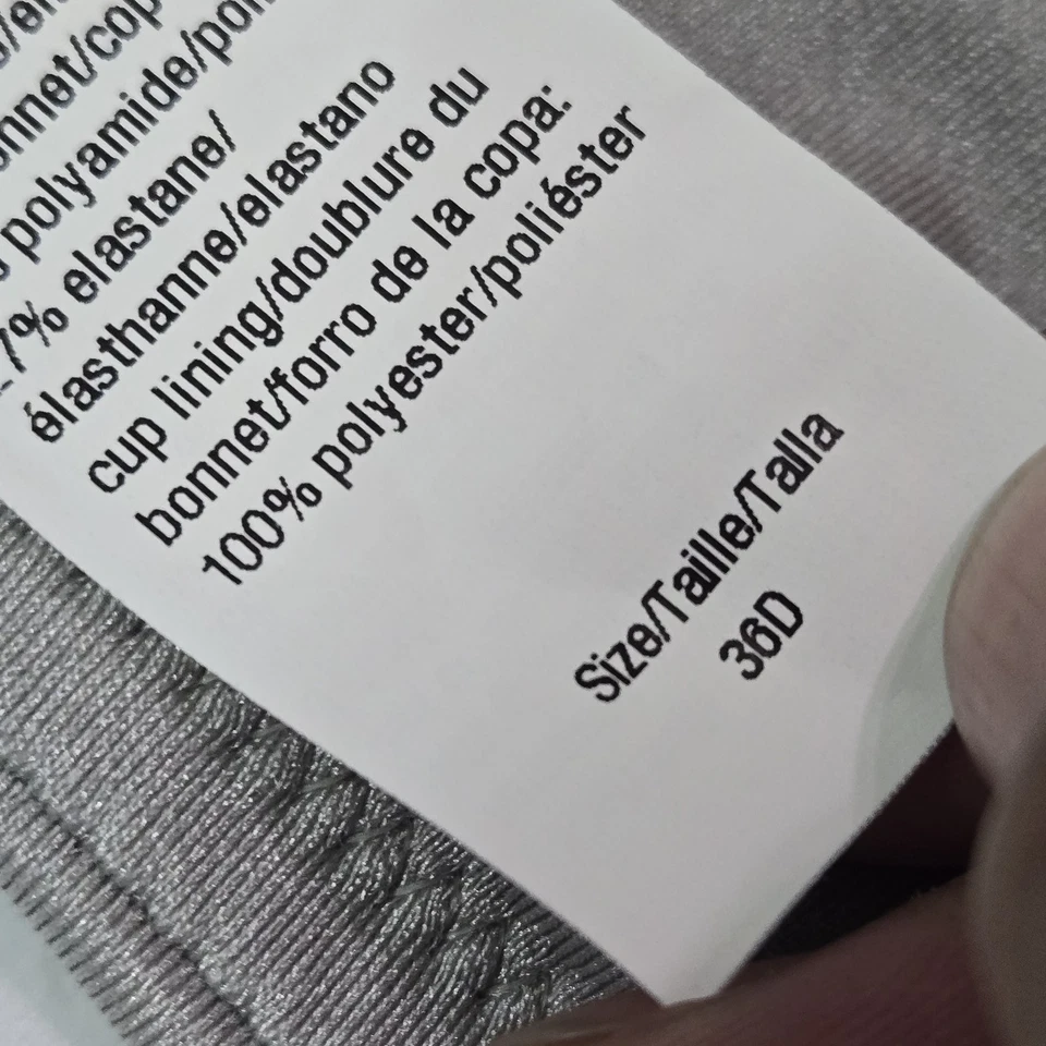 Sujetador Warners Mujer 36D Gris Geométrico Blissful Benefits Camiseta Inalámbrica Nuevo con Etiquetas Foto 4 de 4