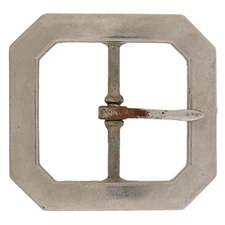 North Judd Anchor Brass Silver P Minimalist Utility 1970s Vintage Belt Buckle