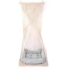 Macrame Hanging Cat Hammock Bed Cat Swing House Space Saving Window Perch wit...