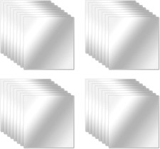 32 Flexible Mirror Sheets - Square Mirror Tiles Self-Adhesive Wall Stickers for