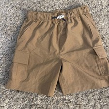 Tommy Bahama Boys Hybrid Cargo Shorts Tan Elastic Waist Size M 7/8 NWOT