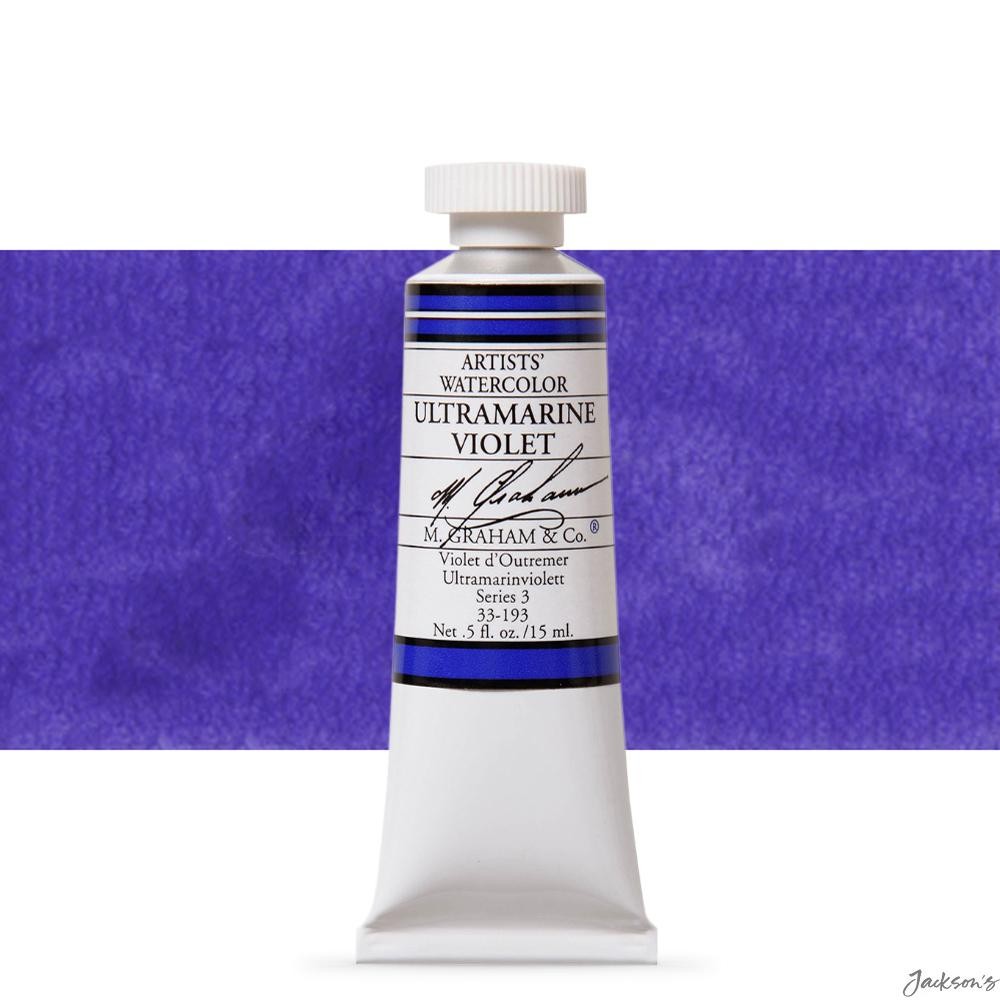 M. Graham Artists' Watercolour Paint Tube 15ml Ultramarine Violet Colour Mixing