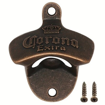Corona Wall Mounted Beer Bottle Opener   Retro Bar Decor   Alloy Metal 1PC