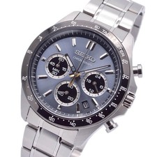 SEIKO Spirit SBTR027 Blue Gray Stainless Chronograph Men Watch New