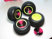 L22-6109 VINTAGE 1995 TEAM LOSI XXT A-0080 TRUCK NEW TIRES/WHEELS WITH SHIELDS