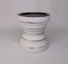 4" Farmhouse Style Rustic Pedestal Pillar Candle Holder Fits Up To 3" Candles