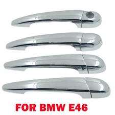 4Pcs/set Chrome Exterior Door Handle Cover For BMW E46 LHD 320 325 335 98-05 NEW