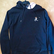 Ranboo Men's L Pullover Hoodie Black/White Crown Logo Fleece Kangaroo Pocket
